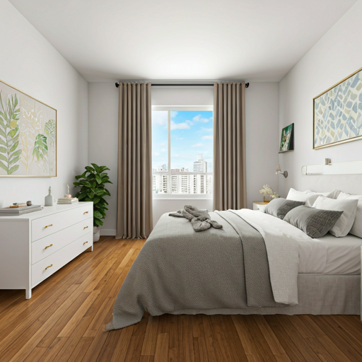 Virtually staged bedroom