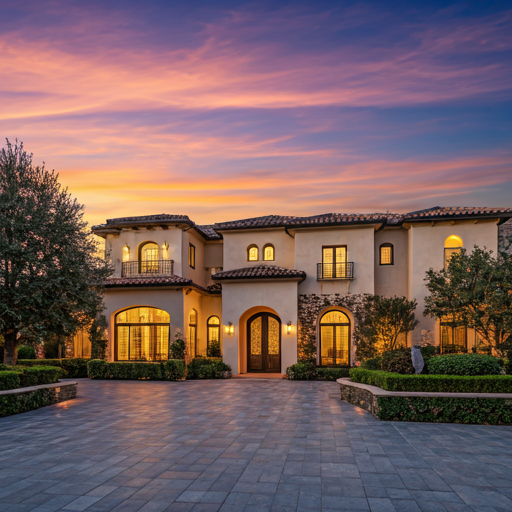 Twilight exterior shot used for real estate marketing strategy