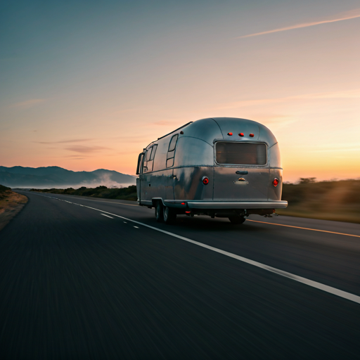 Cinematic video frame of an RV walkthrough with smooth tracking shot