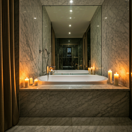Vertical interior design photograph capturing spatial depth and scale