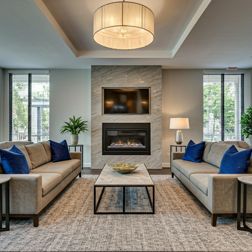 Vertical interior photo of a rental bedroom with modern finishes