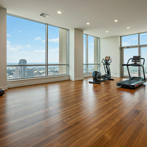 Spacious managed property living room photographed for leasing materials
