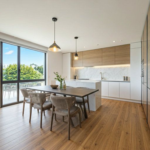 Hilltop manor dining room virtually staged with elegant table setting